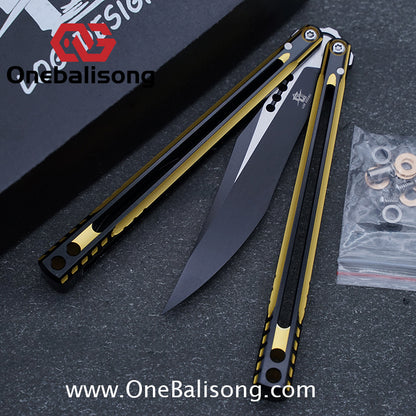 LOG Jian V3 Balisong 7075 Aluminium Alloy Handle 5Cr15 Stainless Steel Blade Bushing