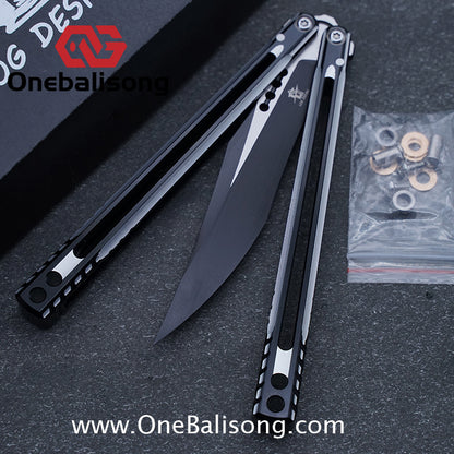 LOG Jian V3 Balisong 7075 Aluminium Alloy Handle 5Cr15 Stainless Steel Blade Bushing