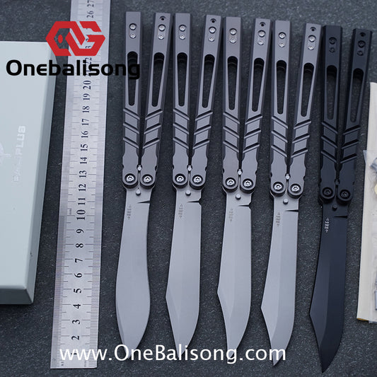 Baliplus Sandwich AB BRS chAB Balisong Clone TC4 Titanium Alloy Handle VG10 Stainless steel Blade Bushings