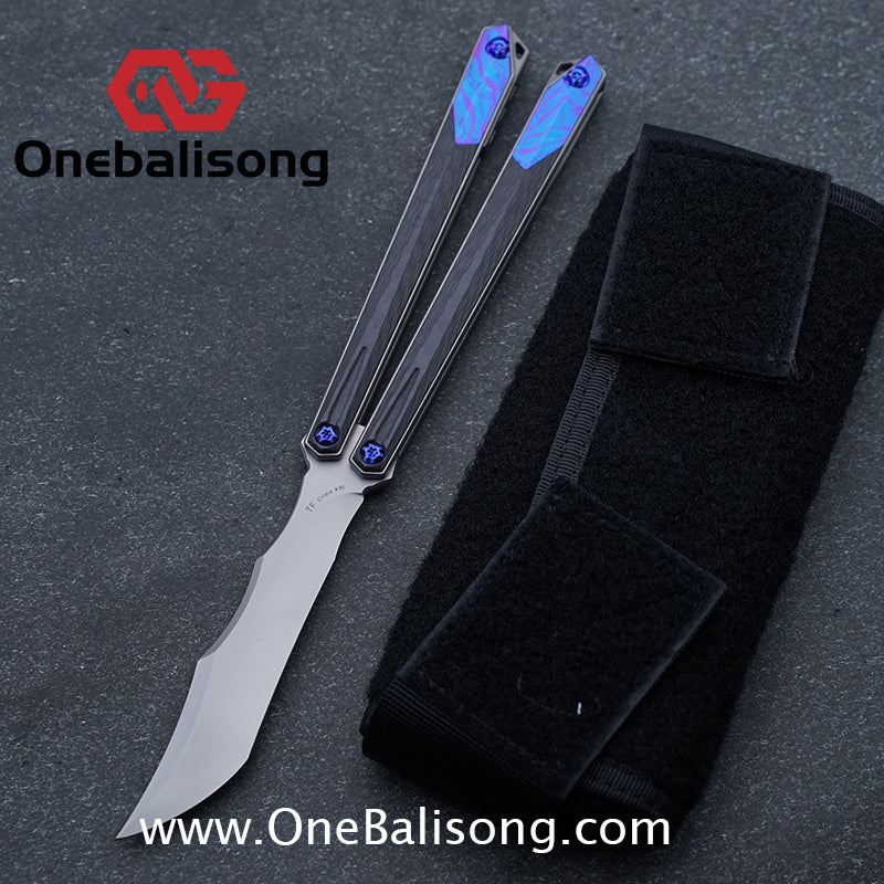 To Follow Crisis Balisong Titanium-6AI-4V Handle M390 Stainless Steel Blade Bushing