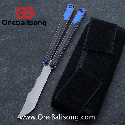 To Follow Crisis Balisong Titanium-6AI-4V Handle M390 Stainless Steel Blade Bushing