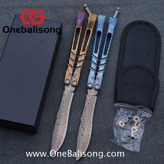 Theone integrated AB BRS New Anti Slip Version chAB Balisong Clone Titanium One-piece Structure Balisong
