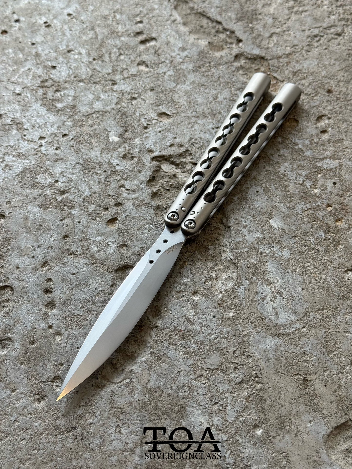 TOA DS-1 Original Balisong TC4 Titanium Alloy Handle Stainless Steel Blade Integrated Structure Bushing