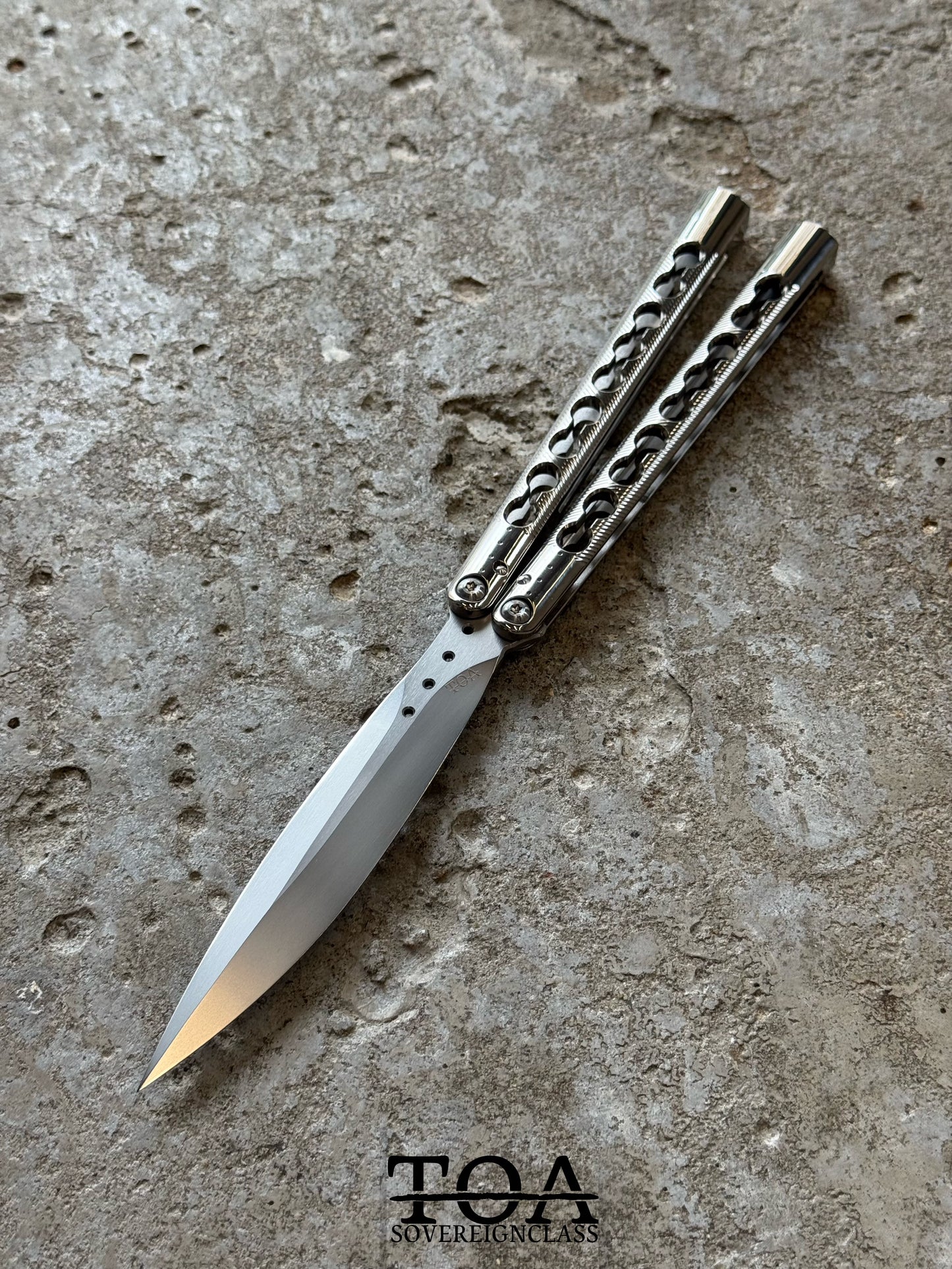 TOA DS-1 Original Balisong TC4 Titanium Alloy Handle Stainless Steel Blade Integrated Structure Bushing
