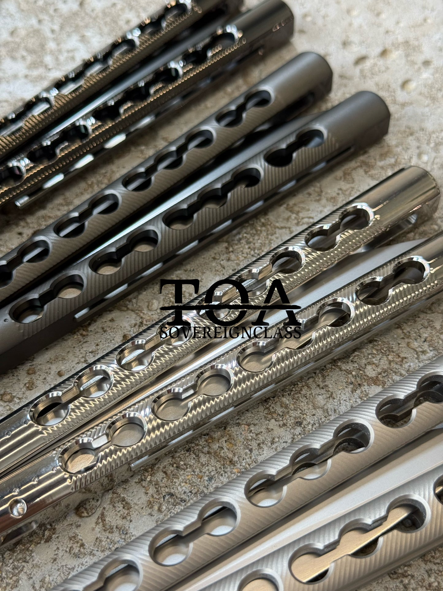 TOA DS-1 Original Balisong TC4 Titanium Alloy Handle Stainless Steel Blade Integrated Structure Bushing