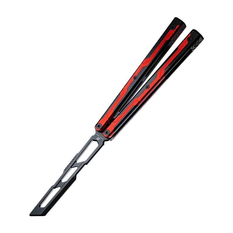Armed Shark Ajax Balisong Clone Seven Series Aluminum Alloy G10 Patch Handle Stainless Steel Trainer Blade Bushing Balisong