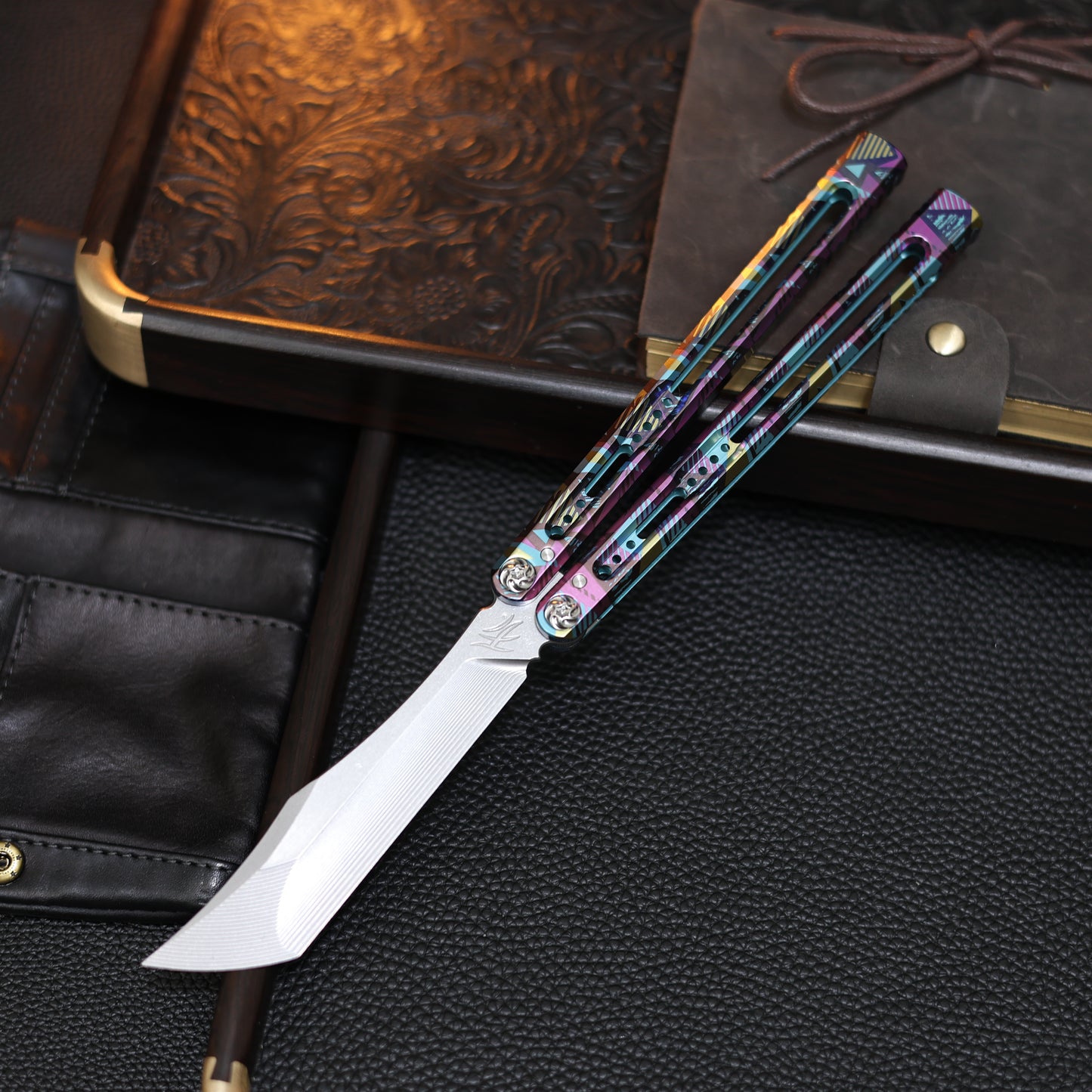 Baliplus Medusa Clone Balisong TC4 Titanium Alloy Handle VG10 Stainless Steel Blade Bushing