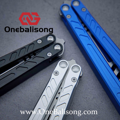 Baliplus New Aluminum Channel BB Barebones Balisong Clone 7075 Aluminum Alloy Handle 420 Stainless Steel Blade Bushing