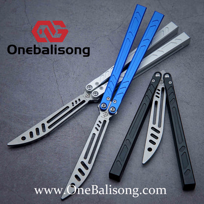 Baliplus New Aluminum Channel BB Barebones Balisong Clone 7075 Aluminum Alloy Handle 420 Stainless Steel Blade Bushing