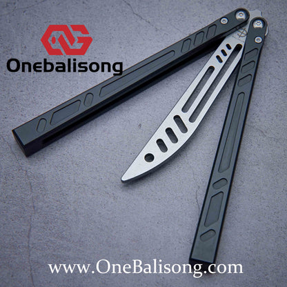 Baliplus New Aluminum Channel BB Barebones Balisong Clone 7075 Aluminum Alloy Handle 420 Stainless Steel Blade Bushing