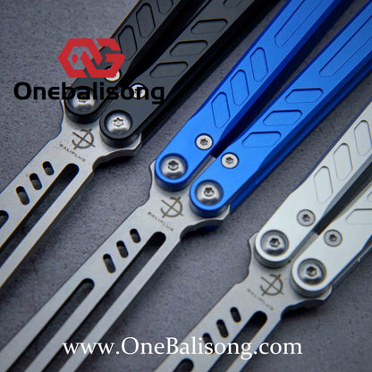 Baliplus New Aluminum Channel BB Barebones Balisong Clone 7075 Aluminum Alloy Handle 420 Stainless Steel Blade Bushing