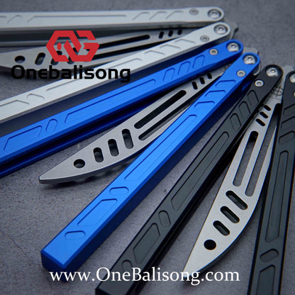 Baliplus New Aluminum Channel BB Barebones Balisong Clone 7075 Aluminum Alloy Handle 420 Stainless Steel Blade Bushing
