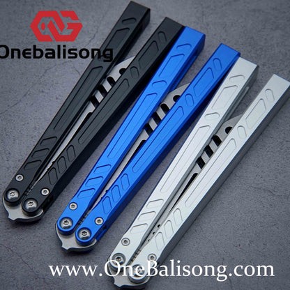 Baliplus New Aluminum Channel BB Barebones Balisong Clone 7075 Aluminum Alloy Handle 420 Stainless Steel Blade Bushing