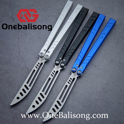 Baliplus New Aluminum Channel BB Barebones Balisong Clone 7075 Aluminum Alloy Handle 420 Stainless Steel Blade Bushing