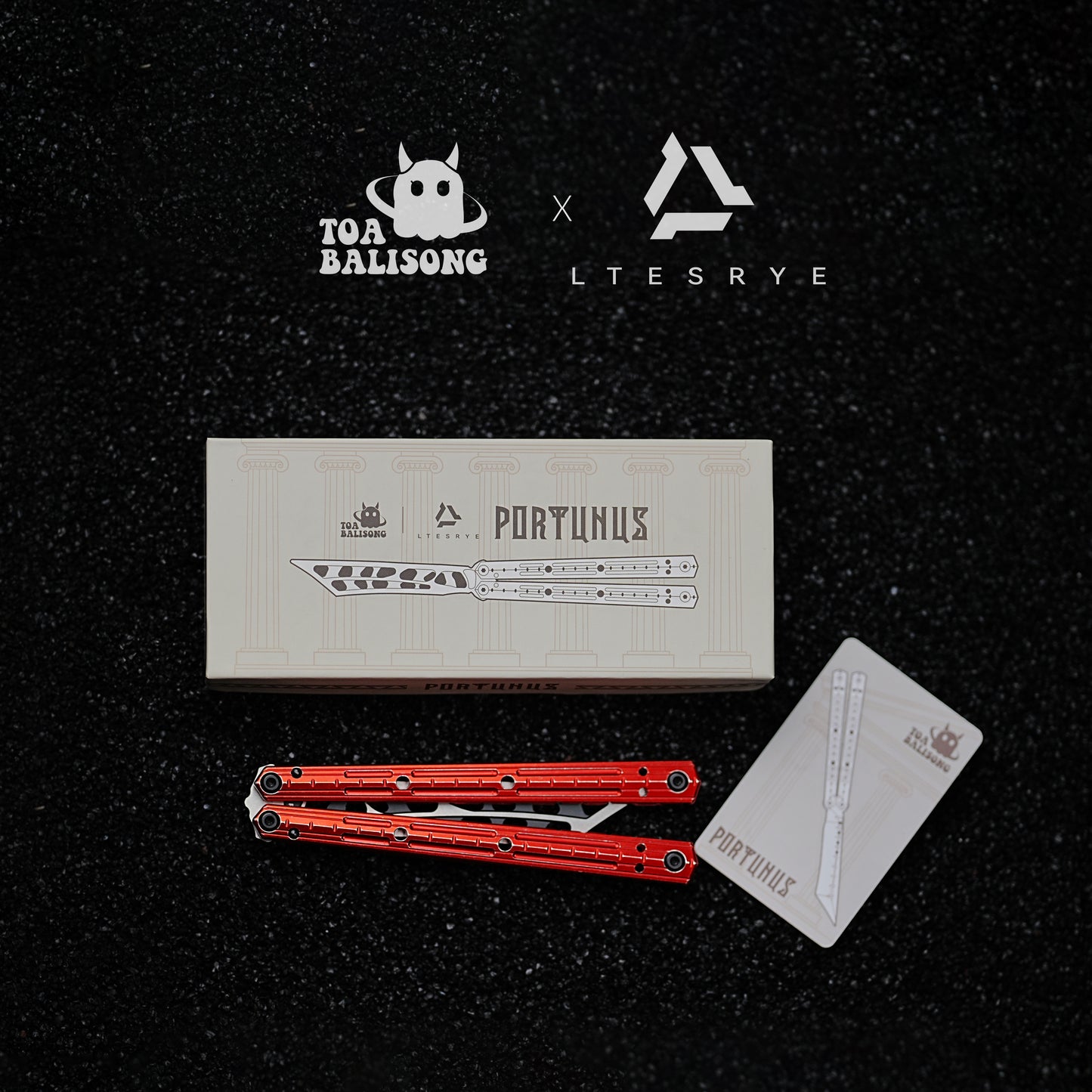 TOA & LTESRYE Portunus Balisong Clone Aluminum Alloy Handle Stainless Steel Blade Bushing
