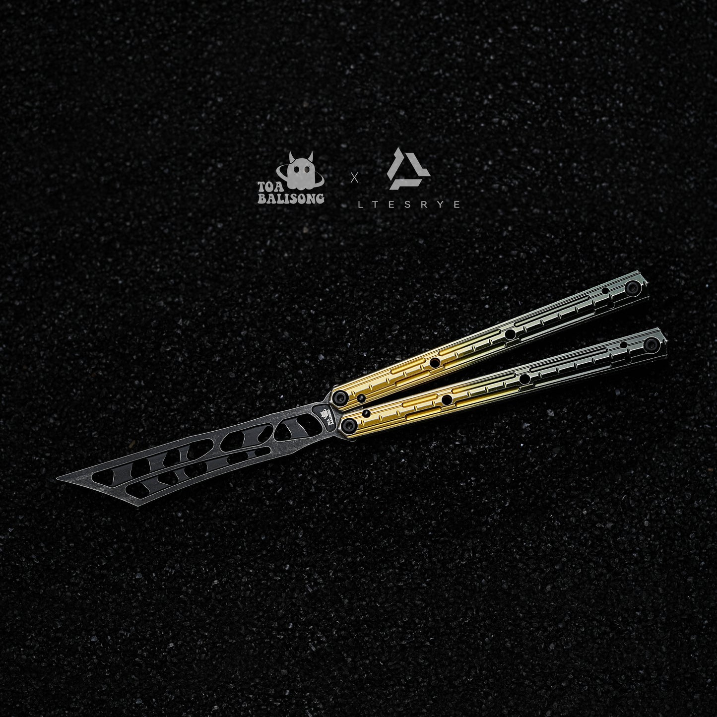 TOA & LTESRYE Portunus Balisong Clone Aluminum Alloy Handle Stainless Steel Blade Bushing