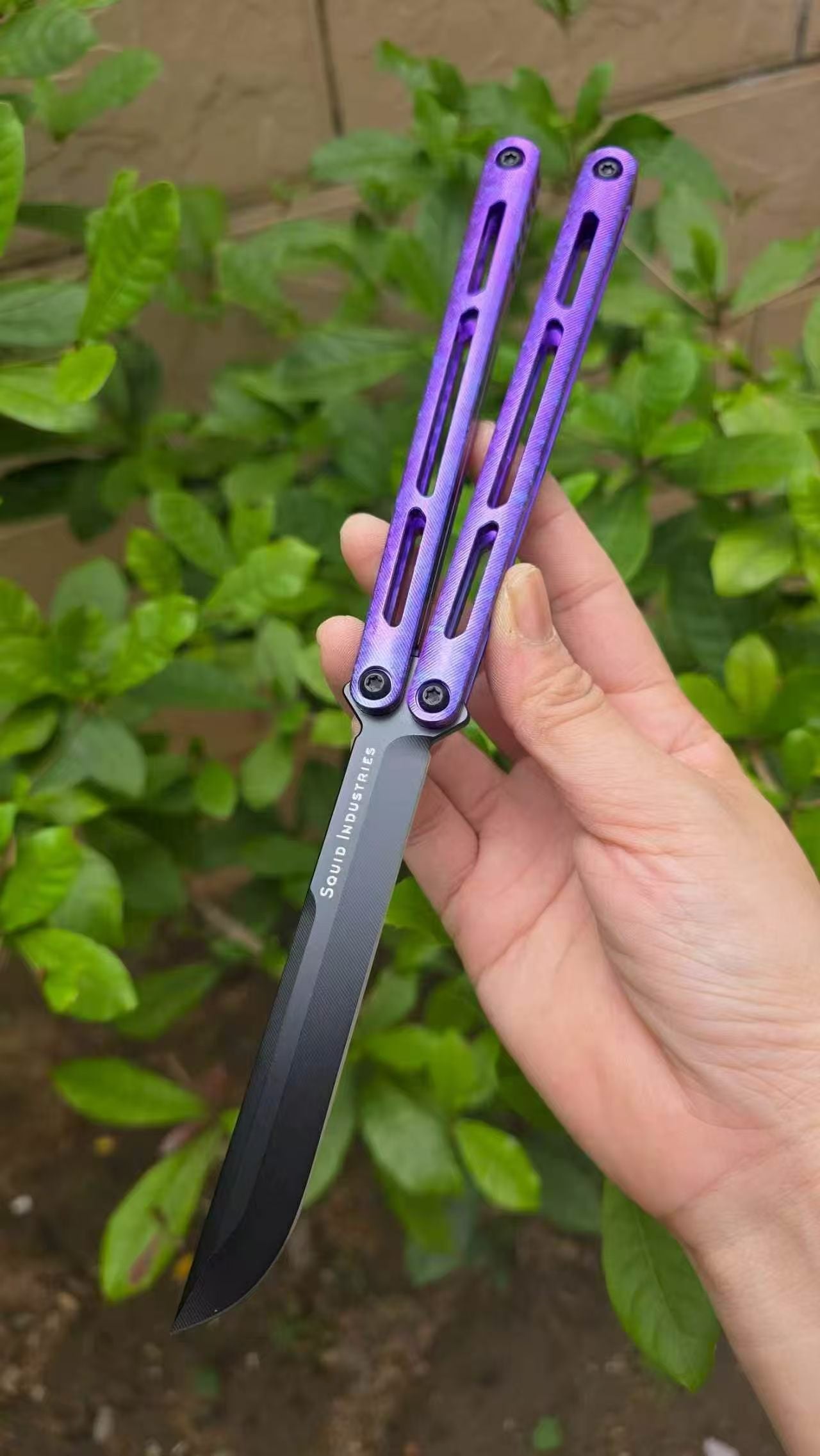 Baliplus Tsunami V4 Ice Crystal Titanium Balisong Clone TC4 Titanium Alloy Handle VG10 blade Bushing