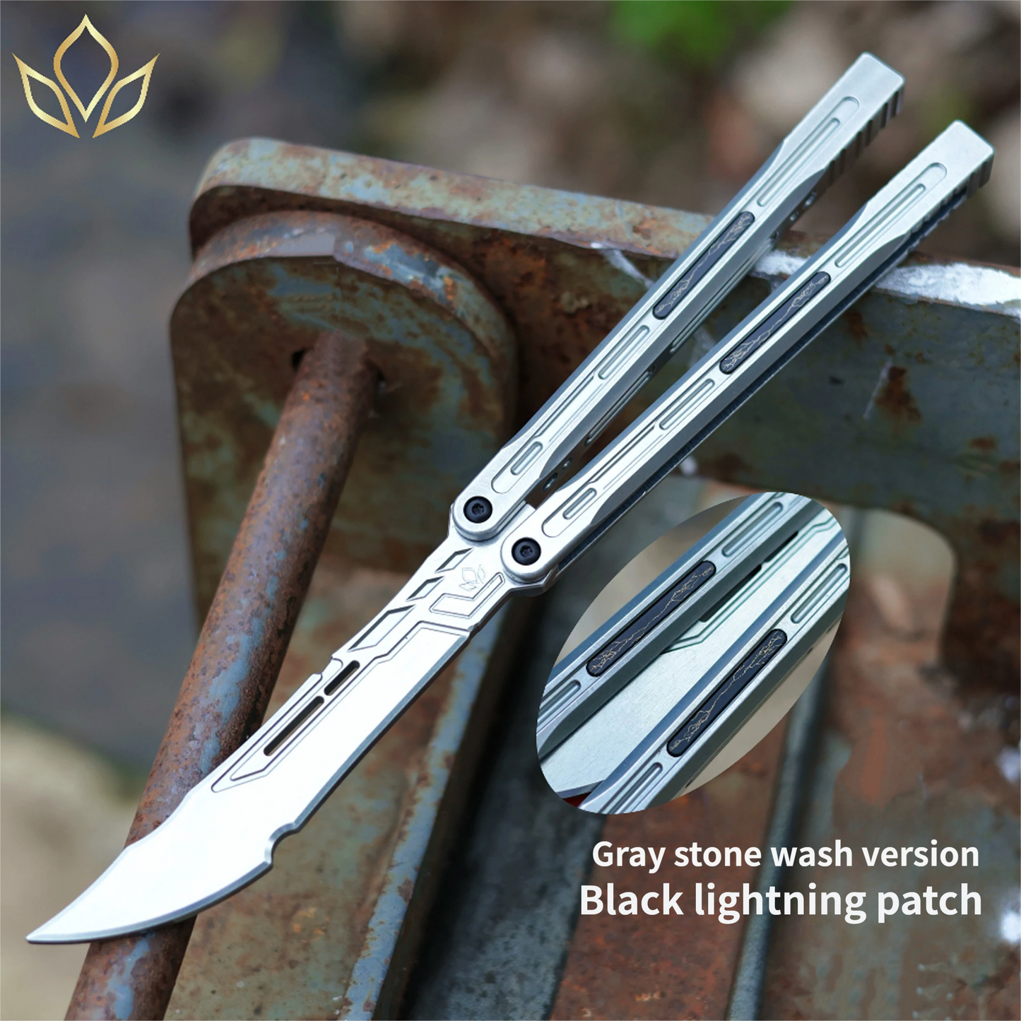 Newera JHong Original Balisong 7075 Aluminum TC4 Titanium Alloy Patch Handle 7075 Aluminum Blade Trainer Bushing