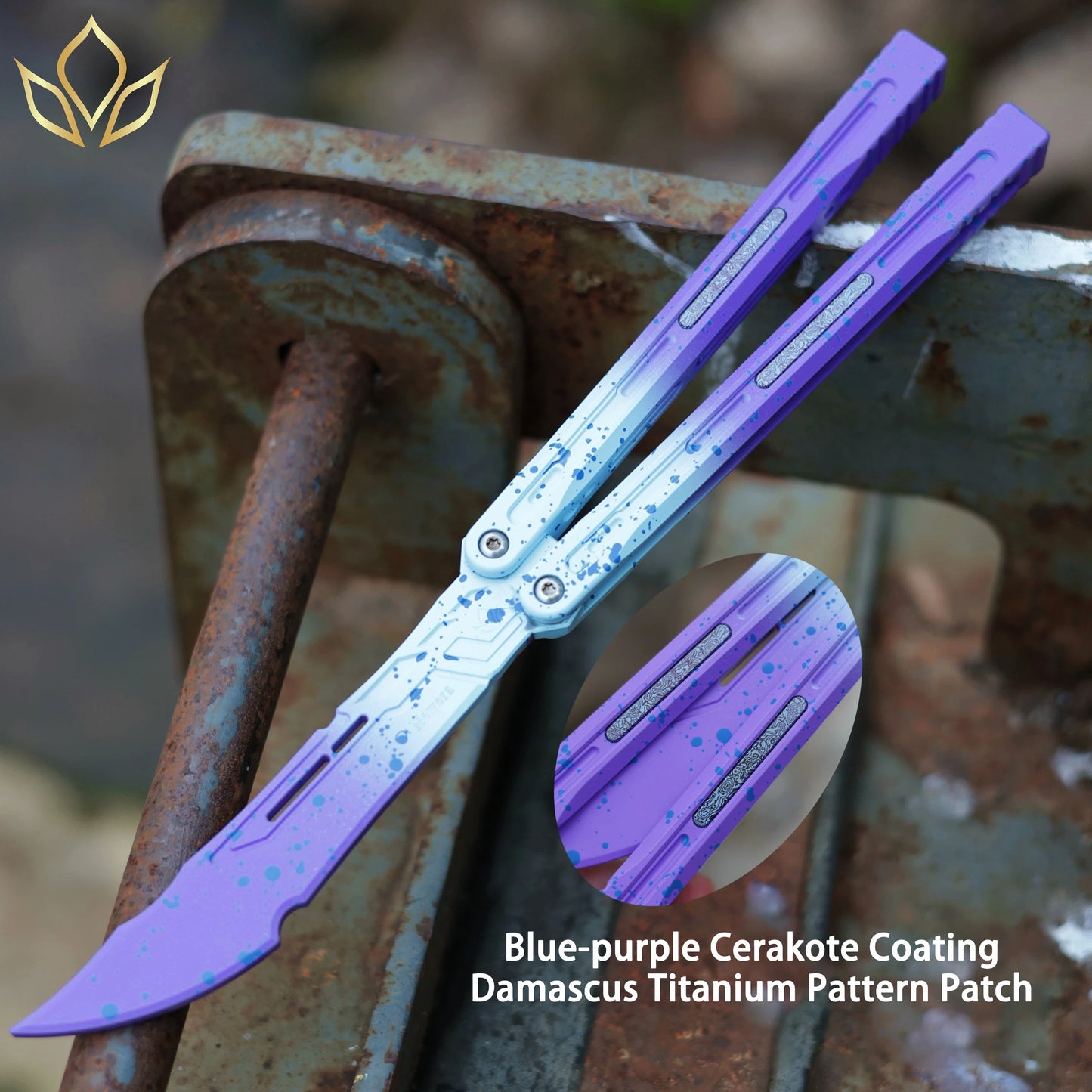 Newera JHong Original Balisong 7075 Aluminum TC4 Titanium Alloy Patch Handle 7075 Aluminum Blade Trainer Bushing