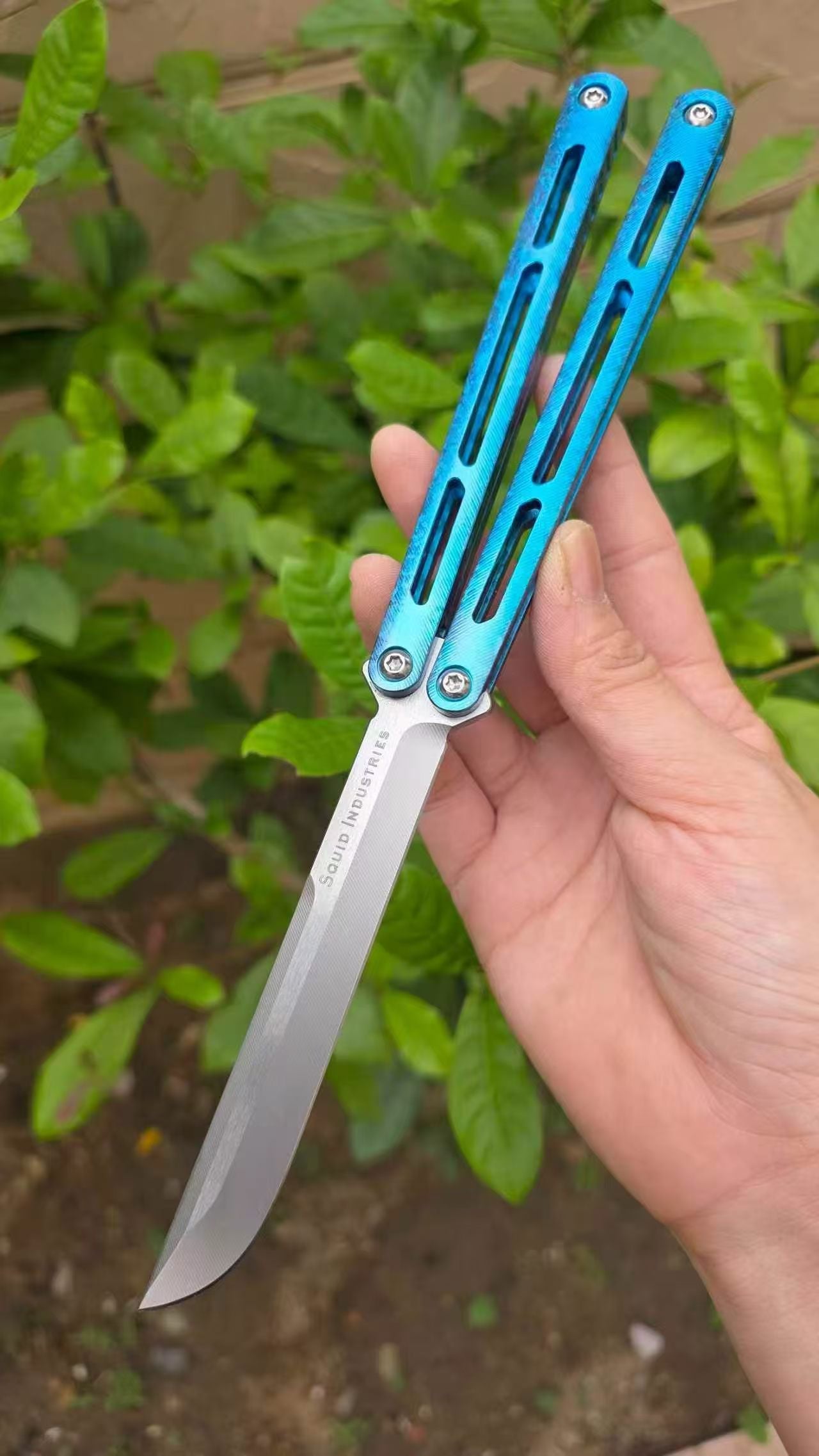 Baliplus Tsunami V4 Ice Crystal Titanium Balisong Clone TC4 Titanium Alloy Handle VG10 blade Bushing