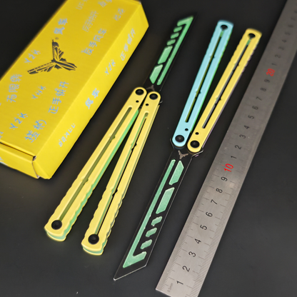 YY Noctilucent Steel Kraken Balisong Clone  Stainless Steel Handle Stainless Steel Blade Bushings