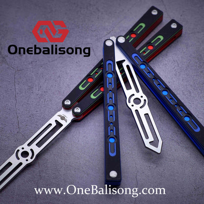 TheOne Original Point Clone Aluminum+Dual Color G10 Handle Stainless Steel Trainer Blade