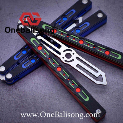 TheOne Original Point Clone Aluminum+Dual Color G10 Handle Stainless Steel Trainer Blade