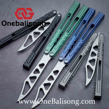 theone Hammer chAB Balisong clone Titanium handle stainless steel blade Bushing