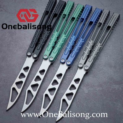 theone Hammer chAB Balisong clone Titanium handle stainless steel blade Bushing