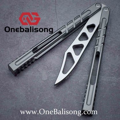 theone Hammer chAB Balisong clone Titanium handle stainless steel blade Bushing