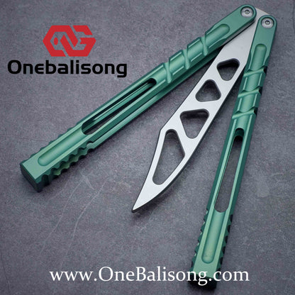theone Hammer chAB Balisong clone Titanium handle stainless steel blade Bushing