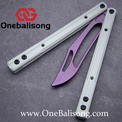 theone G10 orca Balisong clone G10 handle Titanium blade Bushing