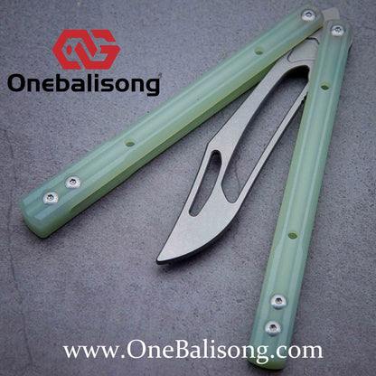theone G10 orca Balisong clone G10 handle Titanium blade Bushing