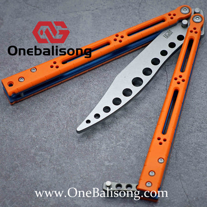 theone Titanium bas Balisong clone Titanium handle stainless steel blade Bushing