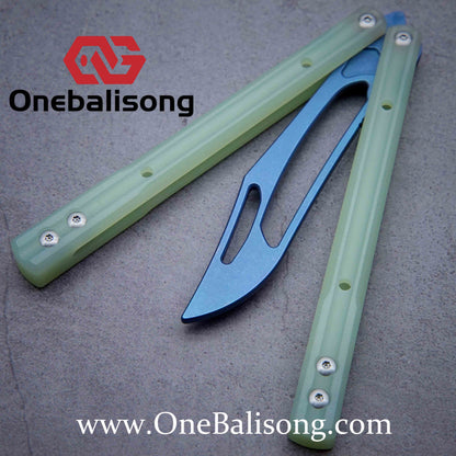 theone G10 orca Balisong clone G10 handle Titanium blade Bushing