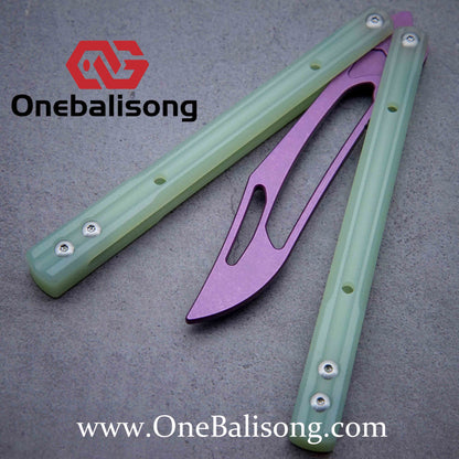 theone G10 orca Balisong clone G10 handle Titanium blade Bushing