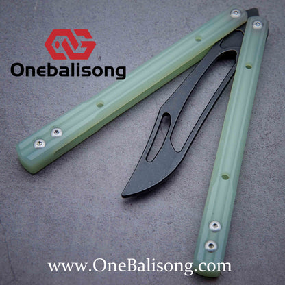 theone G10 orca Balisong clone G10 handle Titanium blade Bushing