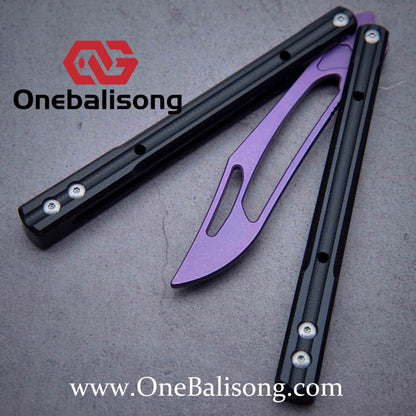 theone G10 orca Balisong clone G10 handle Titanium blade Bushing