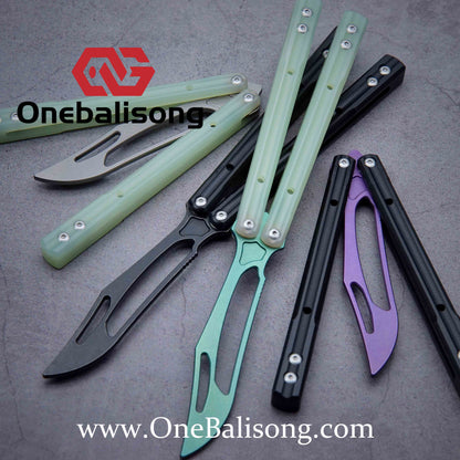 theone G10 orca Balisong clone G10 handle Titanium blade Bushing