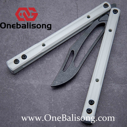 theone G10 orca Balisong clone G10 handle Titanium blade Bushing