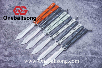 Baliplus BRS REP CLONE Balisong TC4 Titanium Alloy+G10 Patch Bushings Sandwich Structure 9cr18