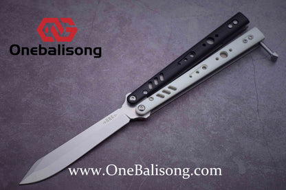 Baliplus BRS REP CLONE Balisong TC4 Titanium Alloy+G10 Patch Bushings Sandwich Structure 9cr18