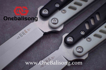 Baliplus BRS REP CLONE Balisong TC4 Titanium Alloy+G10 Patch Bushings Sandwich Structure 9cr18