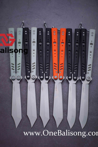 Baliplus BRS REP CLONE Balisong TC4 Titanium Alloy+G10 Patch Bushings Sandwich Structure 9cr18