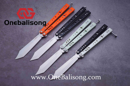 Baliplus BRS REP CLONE Balisong TC4 Titanium Alloy+G10 Patch Bushings Sandwich Structure 9cr18