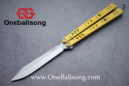 Baliplus BRS REP CLONE Balisong TC4 Titanium Alloy+G10 Patch Bushings Sandwich Structure 9cr18
