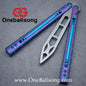 theone python clone Titanium handle Damascus steel blade Bushing