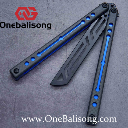 Baliplus Nautilus V1 Balisong Clone Aluminum Alloy G10 Patch Handle Stainless Steel Blade Bushing