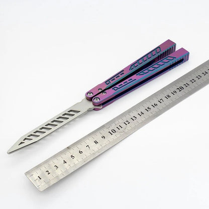 Theone Titanium Falcon Balisong  clone Titanium-handle stainless blade bushing