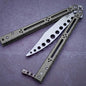 theone HOM bas Balisong clone Titanium alloy-handle stainless steel blade bushings Sandwich structure